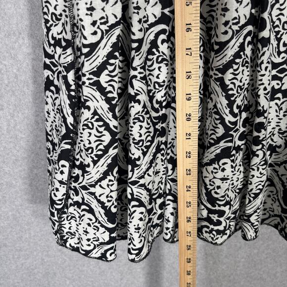 VTG Carole Little Skirt Medium Damask Paisley Linen Flowy Fold Over Feminine‎ - Picture 6 of 10